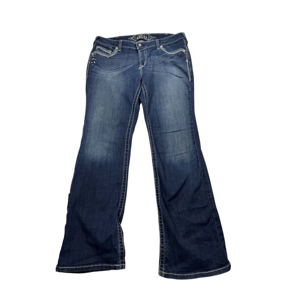 Ariat Womens Ruby Denim Jeans 34R US 18 Bootcut Mid-Rise Western Style Cotton Bl - Picture 5 of 16